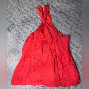 DO+BE Vibrant Coral/Orange Halter Top